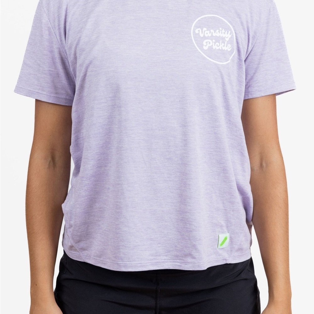 Varsity Pickle Ball Short Sleeve Shirt w/ SPF In Purple